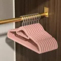 Cintres en velours rose antidérapants pour vêtements costume placard penderie et rangement - Adulte 42 cm / Rose