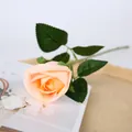 Peach artificial single branch silk rose flower for home wedding and party decoration. - Valentine Rose Champagne