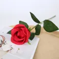 Artificial Single Rose Silk Flower Red Fake Rose for Wedding Home Party Decor SKU Variant - Valentine Rose Red