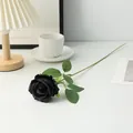 Artificial black rose flower single stem prop for wedding decoration home party decor - Black