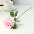 Artificial pink rose single stem flower for home wedding decoration and photography props. - Light Pink