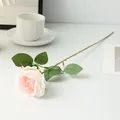 Artificial pink rose single stem fake flower for home wedding party decoration photography props - Champagne Pink