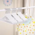 Children non-slip clothes hangers dipped plastic stainless steel traceless baby coat hangers wardrobe - White
