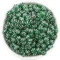 Green plastic pumpkin beads silver trimmed spacer beads for DIY jewelry making 100pcs. - 100 Pieces (10g) / Green