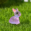 Petite figurine de lapin en résine lumineuse, violette, micro-paysage accessoire DIY. - Style C