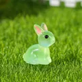 Statuetta in resina di coniglietto luminoso per micro paesaggio di muschio accessorio fai da te carino - Stile F
