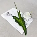 Artificial alocasia leaf detail view, realistic green plant for home wall decor and living room setup. - Single Large Alocasia Leaf - Yellow and Green