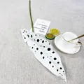 Detail of artificial white and black spotted decorative taro leaf plant for home wall decor. - Single Begonia Leaf - Spotted White