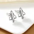 Silver space shuttle cufflinks for men, stylish metal tie accessory for business and casual wear. - Space Shuttle Cufflinks / One Pair