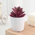 Artificial Succulent Plant in White Pot Purple Faux Succulent for Home Office Desk Decor - Style 5