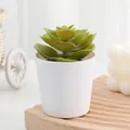 Artificial succulent plant in white pot, ideal for home and office desktop decor. - Style 10