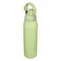 Stainless steel insulated sports water bottle with folding handle for outdoor travel. - Light Green