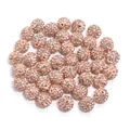 Shamballa rhinestone clay beads for DIY jewelry making, sparkly rhinestone spacer beads. - 1 Bead / Champagne