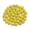 Yellow Shamballa pave rhinestone clay loose beads for DIY bracelet jewelry making accessories. - 1 Bead / Lemon Yellow