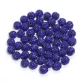 Dark blue rhinestone Shamballa clay loose beads for DIY bracelet jewelry making accessories - 1 Bead / Dark Blue