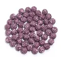 Purple Shamballa clay rhinestone loose beads DIY bracelet jewelry making accessories - 1 Bead / Light Purple
