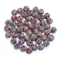 Shamballa Clay Rhinestone Pave Loose Beads DIY Bracelet Jewelry Making Accessories - 1 Bead / Space Dye Black