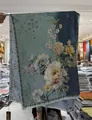 New Chinese retro floral print imitation silk double-sided long scarf shawl for women. - Style-19