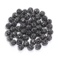Black Shamballa rhinestone clay beads loose beads for DIY bracelet jewelry making parts - 1 Bead / Jet Hematite