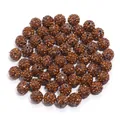 Shamballa clay rhinestone loose beads amber crystal round straight hole DIY jewelry accessories - 1 Bead / Brown