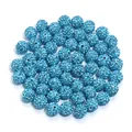 Blue crystal rhinestone clay beads for DIY bracelet jewelry making and craft accessories. - 1 Bead / Lake Magnolia