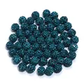 Dark blue Shamballa rhinestone clay beads for DIY bracelet jewelry making accessories - 1 Bead / Peacock Blue