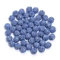 Blue rhinestone clay shamballa loose beads for DIY handmade bracelets jewelry accessories. - 1 Bead / Light Blue