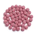 Pink rhinestone clay shamballa beads for DIY jewelry making, ideal for handmade bracelets. - 1 Bead / Light Pink
