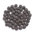 Dark grey Shamballa rhinestone clay beads for DIY bracelet jewelry making and accessories. - 1 Bead / Transparent Gray