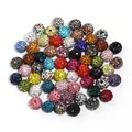 Colorful Shamballa rhinestone clay beads for DIY bracelet jewelry making and craft accessories - 1 Bead / Multicolor