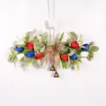 Artificial Tulip Wreath Wall Hanging Red White Blue Holiday Home Door Decor 55cm - Red White Blue Tulip
