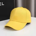Berretto da baseball giallo unito per uomo e donna, cappello parasole classico, stile streetwear. - Taglia Unica (54-58cm) / Giallo