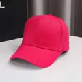 Berretto da baseball rosa tinta unita per donna e uomo, cappello parasole casual. - Taglia Unica (54-58cm) / Rosso rosa