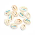 White cowrie shell pendant beads with seahorse print for DIY jewelry making bracelet necklace. - Seahorse Pattern / 10 Pieces/Pack (13*20mm)