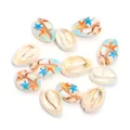Cowrie shell beads for handmade jewelry making, DIY bracelets and necklaces accessories. - Starfish Pattern / 10 Pieces/Pack (13*20mm)