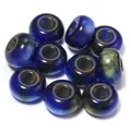 Blue resin gilded abacus beads large hole loose beads DIY phone chain jewelry accessories - Royal Blue Jade Flower Gold / Outer Size Approx 8x14mm, Hole Diameter Approx 5mm