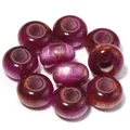 Colorful resin large hole spacer beads shimmer cat eye diy phone charm accessories - Dark Purple Jade Flower Gold / Outer Size Approx 8x14mm, Hole Diameter Approx 5mm