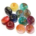 Colorful resin abacus beads detail, glossy multi-color loose beads for DIY craft making. - 8x14mm / Random Mixed Jade Flower Gold