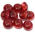 Resin dark red cat eye loose beads, large hole abacus bead detail for DIY jewelry accessories. - Wine Red Jade Flower Gold / Outer Size Approx 8x14mm, Hole Diameter Approx 5mm