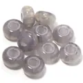 Close-up detail of grey marbled resin large hole beads for DIY jewelry and phone chain making. - Gray Aventurine Glass / Outer Size Approx 8x14mm, Hole Diameter Approx 5mm