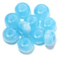 Detailed shot of light blue resin cat eye loose beads for DIY phone chains and jewelry. - Blue Gilt / Outer Size Approx 8x14mm, Hole Diameter Approx 5mm