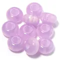 Close-up detail shot of purple resin double-color metallic large hole beads for DIY jewelry making. - Purple Gilt / Outer Size Approx 8x14mm, Hole Diameter Approx 5mm