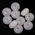 Resin large hole abacus beads and cylindrical loose beads for DIY jewelry and charms. - White Gold Plated / Outer Size Approx 8x14mm, Hole Diameter Approx 5mm