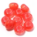 Red resin large hole beads detail shot, DIY jewelry accessories and phone chain components. - Red Ryukin / Outer Size Approx 8x14mm, Hole Diameter Approx 5mm