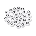 100pcs acrylic flat round smiley face beads black and white DIY jewelry making supplies - 100 Pieces/Pack / Black and White