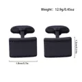 Gemelos cuadrados de metal negro para hombre con diseño retro elegante para camisas. - Estilo Cuadrado Texturizado (B1364) / Un Par