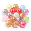 Colorful acrylic crackle beads round loose beads for DIY handmade bracelet jewelry supply - Plated Explosion Round Beads (Random Mixed)