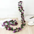 Guirlande de fleurs de roses violettes artificielles pour mariage décoration fond photo - Pivoine de Printemps Violet