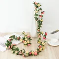 Guirlande de fleurs de roses artificielles pour mariage décoration maison fond photographie - Pivoine de Printemps Coucher de Soleil