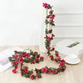 Artificial rose flower vine, rose red floral garland for wedding backdrop and home decor. - Spring Peony Rose Red